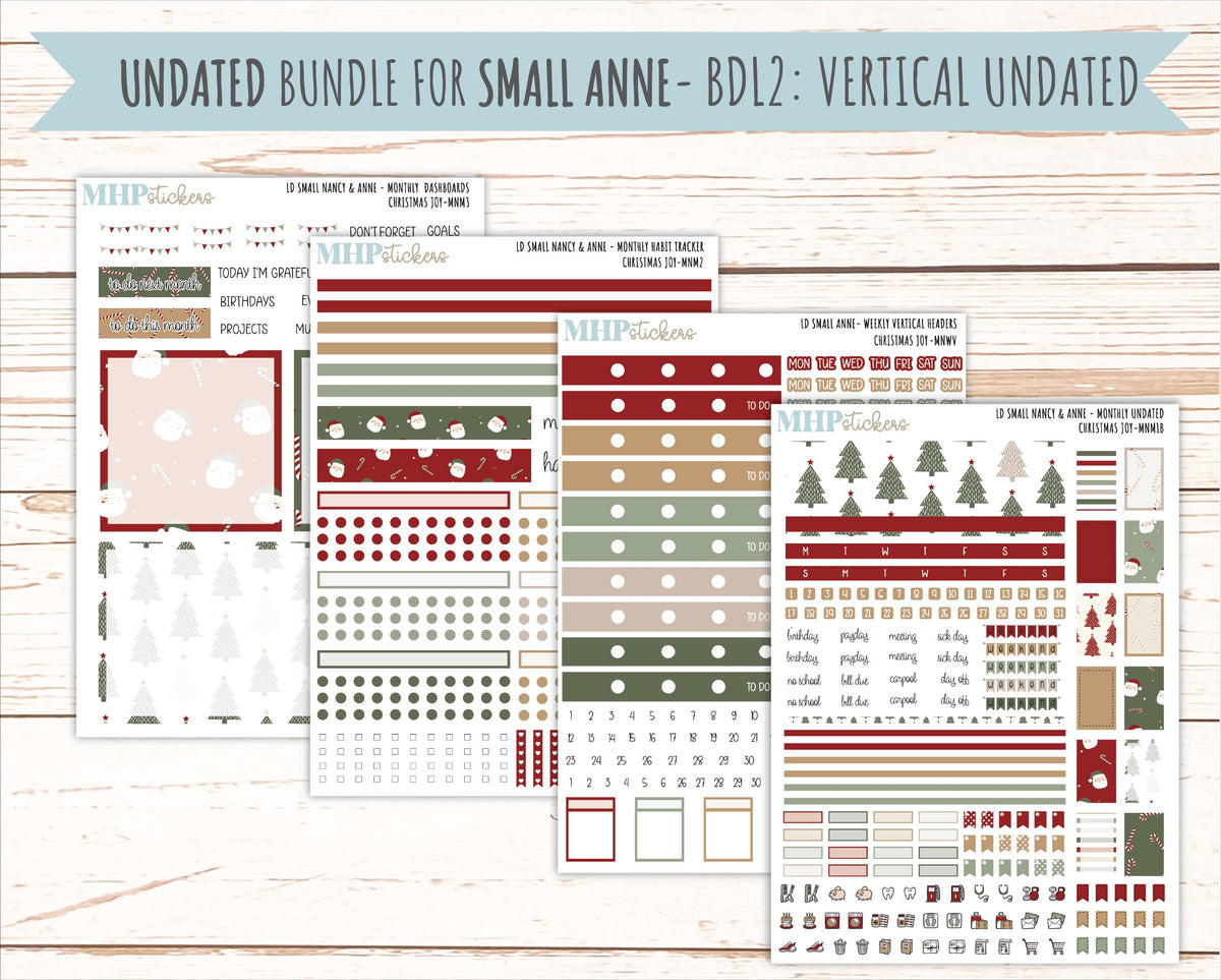 DECEMBER 2026 Stickers for Small Nancy & Anne Laurel Denise Planners "Christmas Joy" || MN
