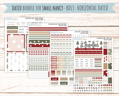 DECEMBER 2026 Stickers for Small Nancy & Anne Laurel Denise Planners "Christmas Joy" || MN