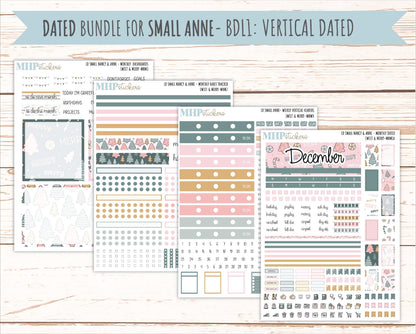 DECEMBER 2026 Stickers for Small Nancy & Anne Laurel Denise Planners "Sweet and Merry" || MN