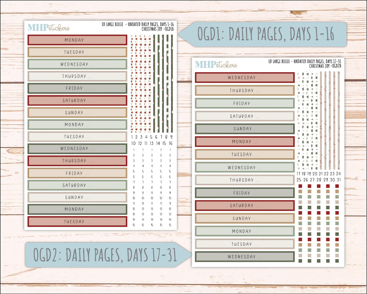 DECEMBER 2026 Stickers for Large Nancy, Anne, & Billie Planners. Laurel Denise Planners. "Christmas Joy" || OG