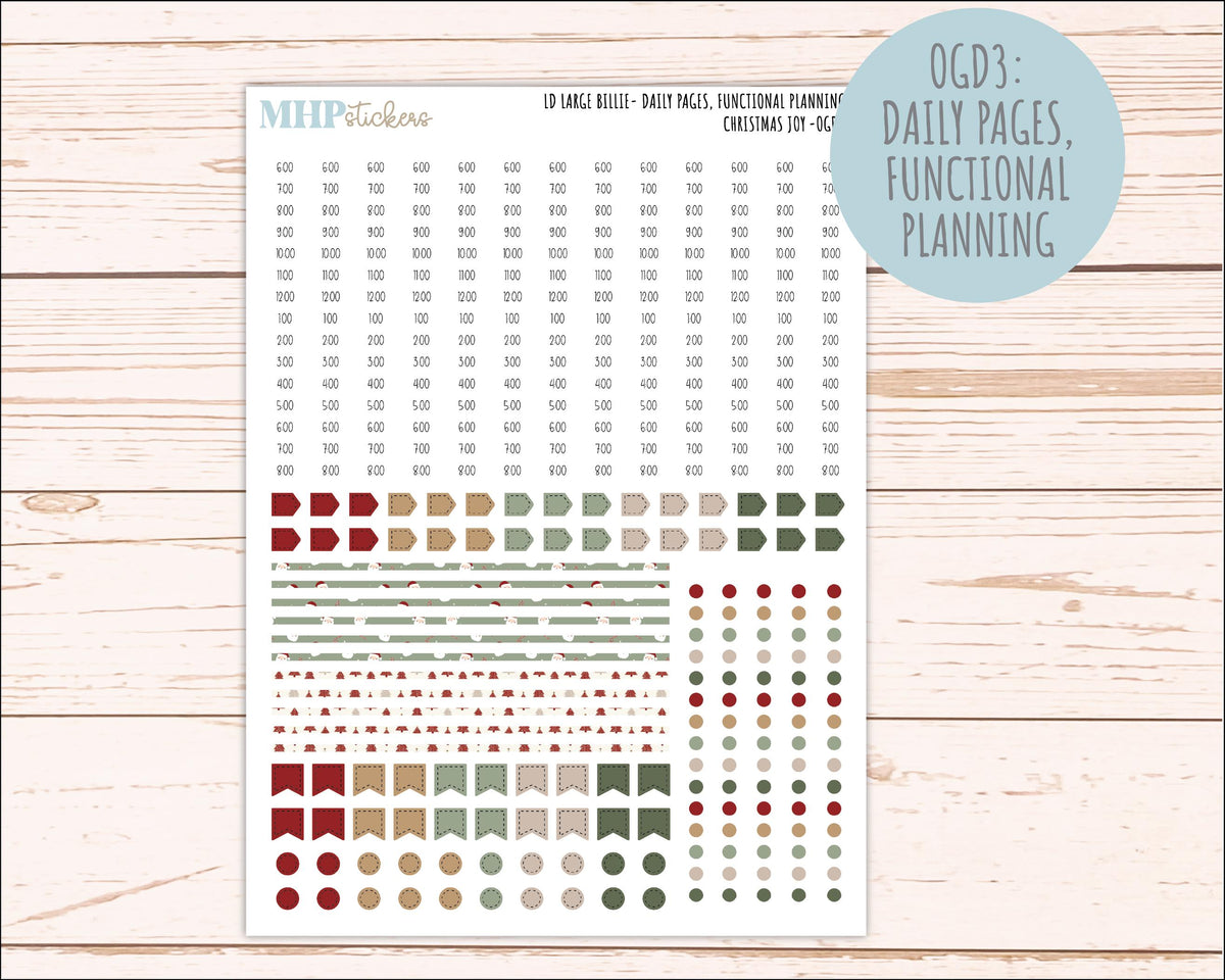 DECEMBER 2026 Stickers for Large Nancy, Anne, & Billie Planners. Laurel Denise Planners. "Christmas Joy" || OG