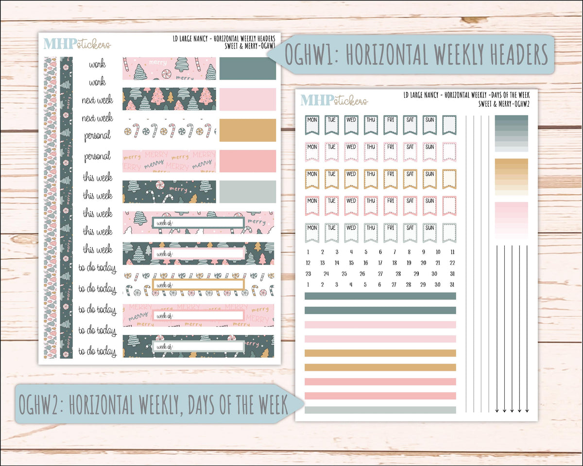 DECEMBER 2026 Stickers for Large Nancy, Anne, & Billie Planners. Laurel Denise Planners. "Sweet and Merry" || OG