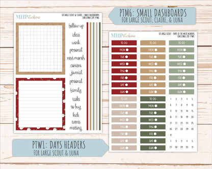 DECEMBER 2026 Stickers for the Large Scout, Large Claire, and Large Luna Laurel Denise Planners "Christmas Joy" || PT