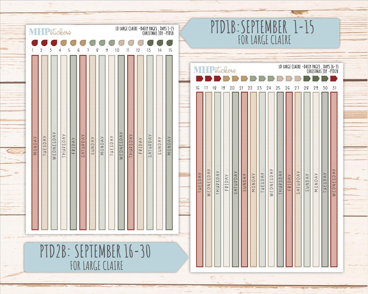 DECEMBER 2026 Stickers for the Large Scout, Large Claire, and Large Luna Laurel Denise Planners "Christmas Joy" || PT