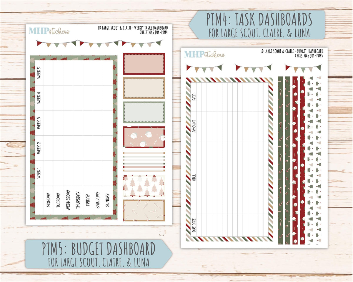 DECEMBER 2026 Stickers for the Large Scout, Large Claire, and Large Luna Laurel Denise Planners "Christmas Joy" || PT