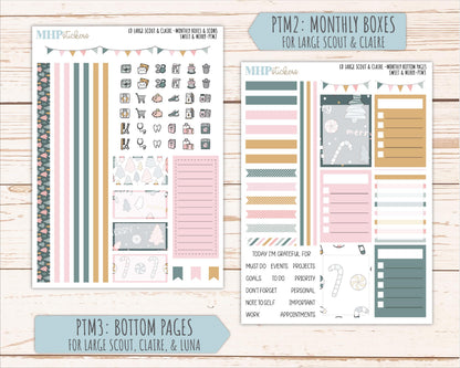 DECEMBER 2026 Stickers for the Large Scout, Large Claire, and Large Luna Laurel Denise Planners "Sweet & Merry" || PT