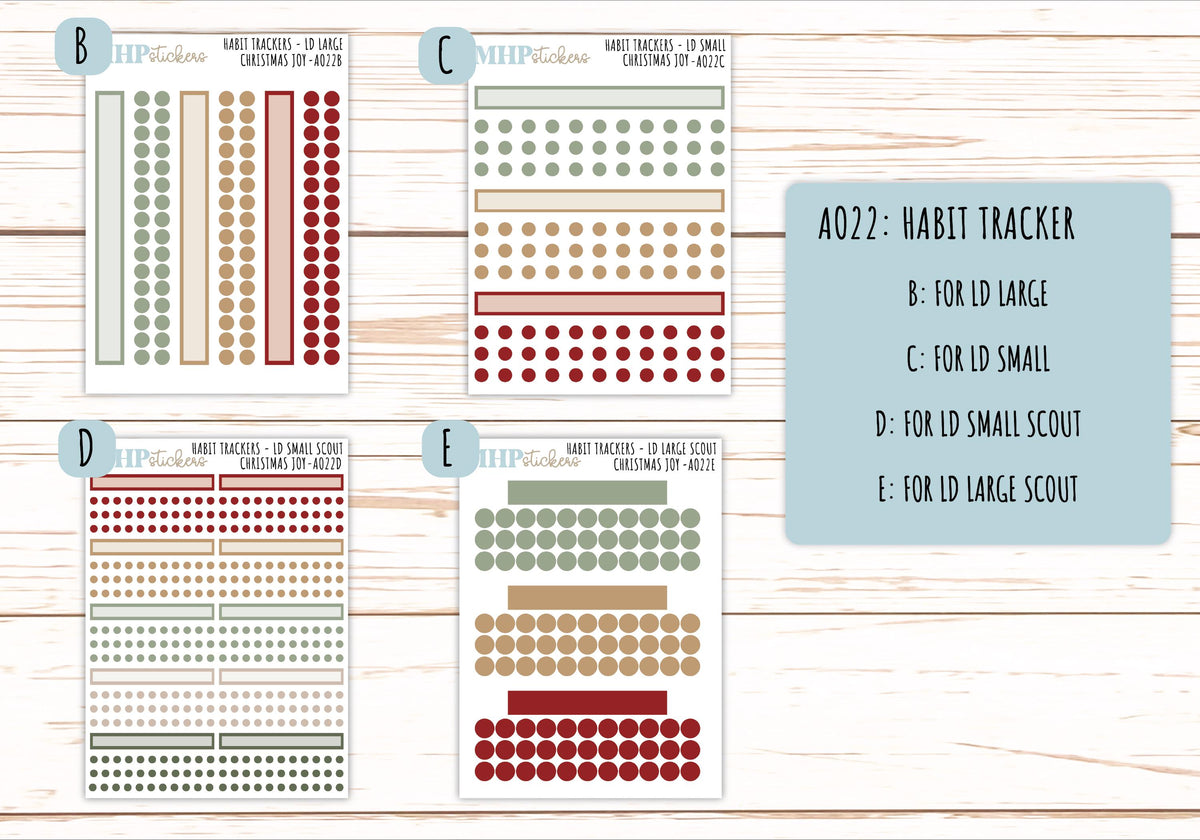 Basic Labels & Habit Trackers. Add-ons for Monthly Kits "Christmas Joy" || AOBL