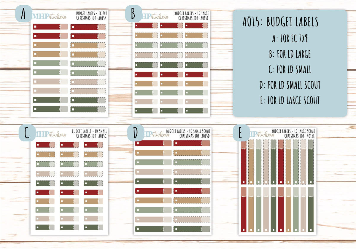 Basic Labels & Habit Trackers. Add-ons for Monthly Kits "Christmas Joy" || AOBL