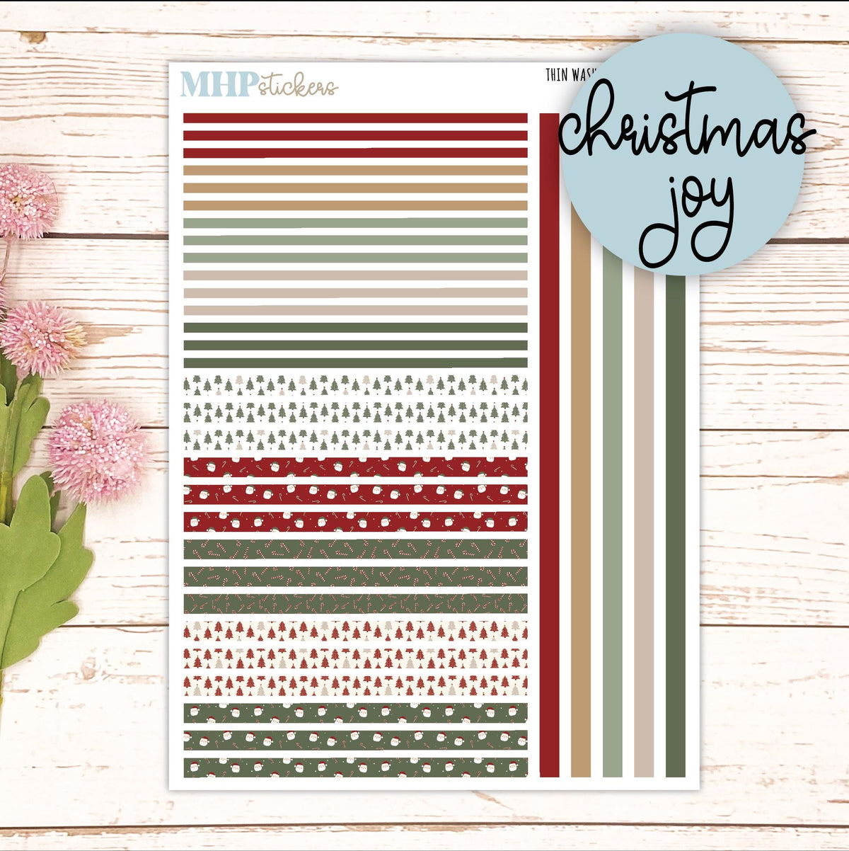 Thin Washi for Laurel Denise Planners. Planner Stickers DECEMBER '26 || LD406