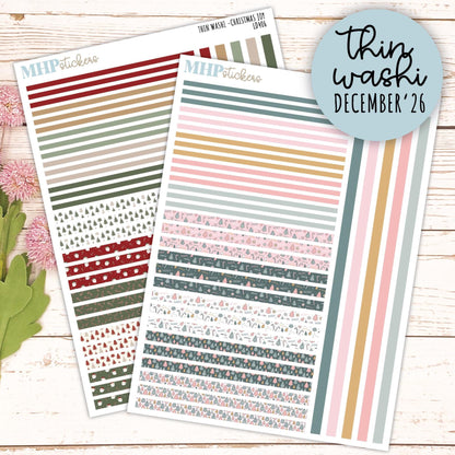 Thin Washi for Laurel Denise Planners. Planner Stickers DECEMBER '26 || LD406