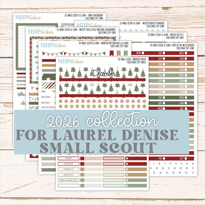 DECEMBER 2026 Stickers for the Small Scout Planner. For Laurel Denise Planners. "Christmas Joy" || SS