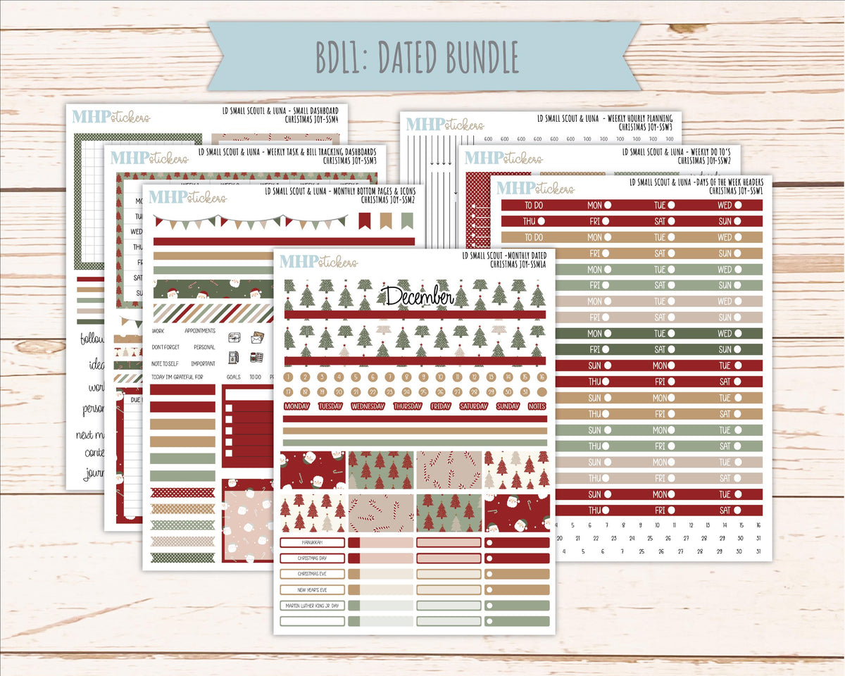 DECEMBER 2026 Stickers for the Small Scout Planner. For Laurel Denise Planners. "Christmas Joy" || SS