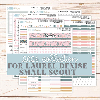 DECEMBER 2026 Stickers for the Small Scout Planner. For Laurel Denise Planners. "Sweet & Merry" || SS