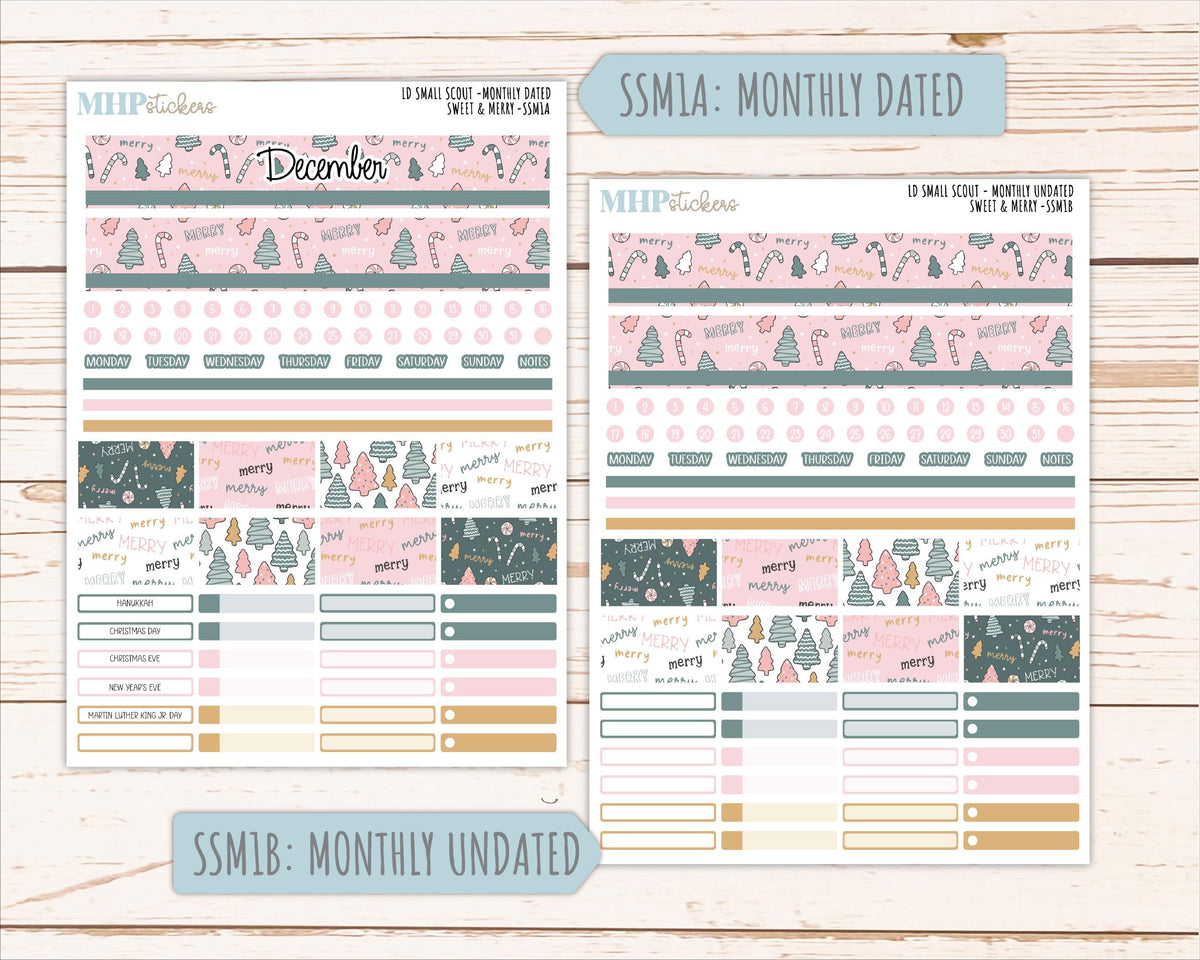 DECEMBER 2026 Stickers for the Small Scout Planner. For Laurel Denise Planners. "Sweet & Merry" || SS
