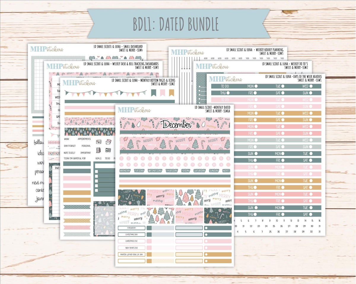 DECEMBER 2026 Stickers for the Small Scout Planner. For Laurel Denise Planners. "Sweet & Merry" || SS