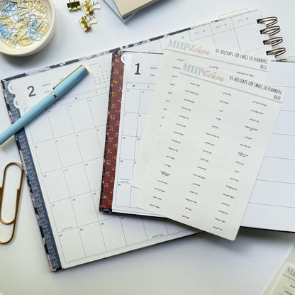 US Holiday stickers for Laurel Denise Planner's Calendar || H610 H611