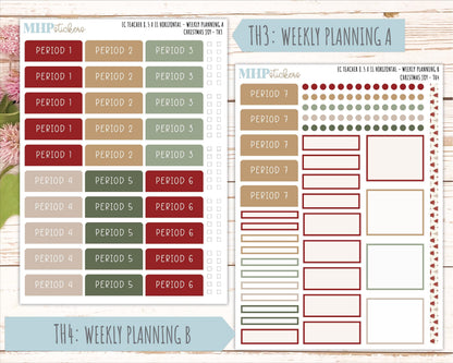 DECEMBER Stickers for EC Teacher Lesson Planner - Horizontal Layout. 2026 Collection "Christmas Joy" || ECTH