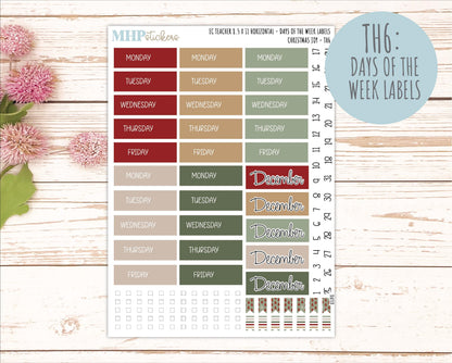 DECEMBER Stickers for EC Teacher Lesson Planner - Horizontal Layout. 2026 Collection "Christmas Joy" || ECTH