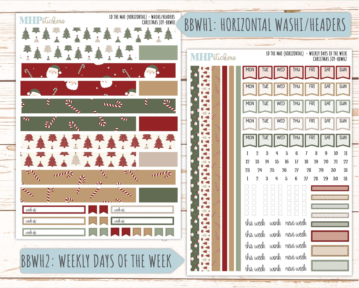 DECEMBER 2026 Stickers for the Mae & Kristy Laurel Denise Planners "Christmas Joy" || BB
