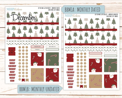 DECEMBER 2026 Stickers for the Mae & Kristy Laurel Denise Planners "Christmas Joy" || BB