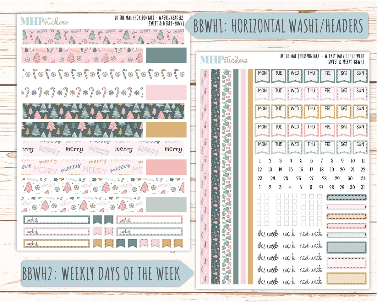 DECEMBER 2026 Stickers for the Mae & Kristy Laurel Denise Planners "Sweet and Merry" || BB