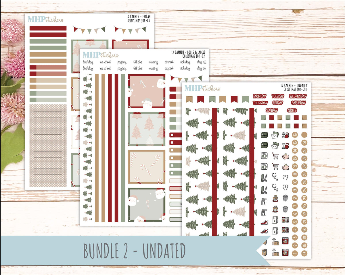 DECEMBER 2026 Stickers for The Carmen Laurel Denise Planner "Christmas Joy" || C