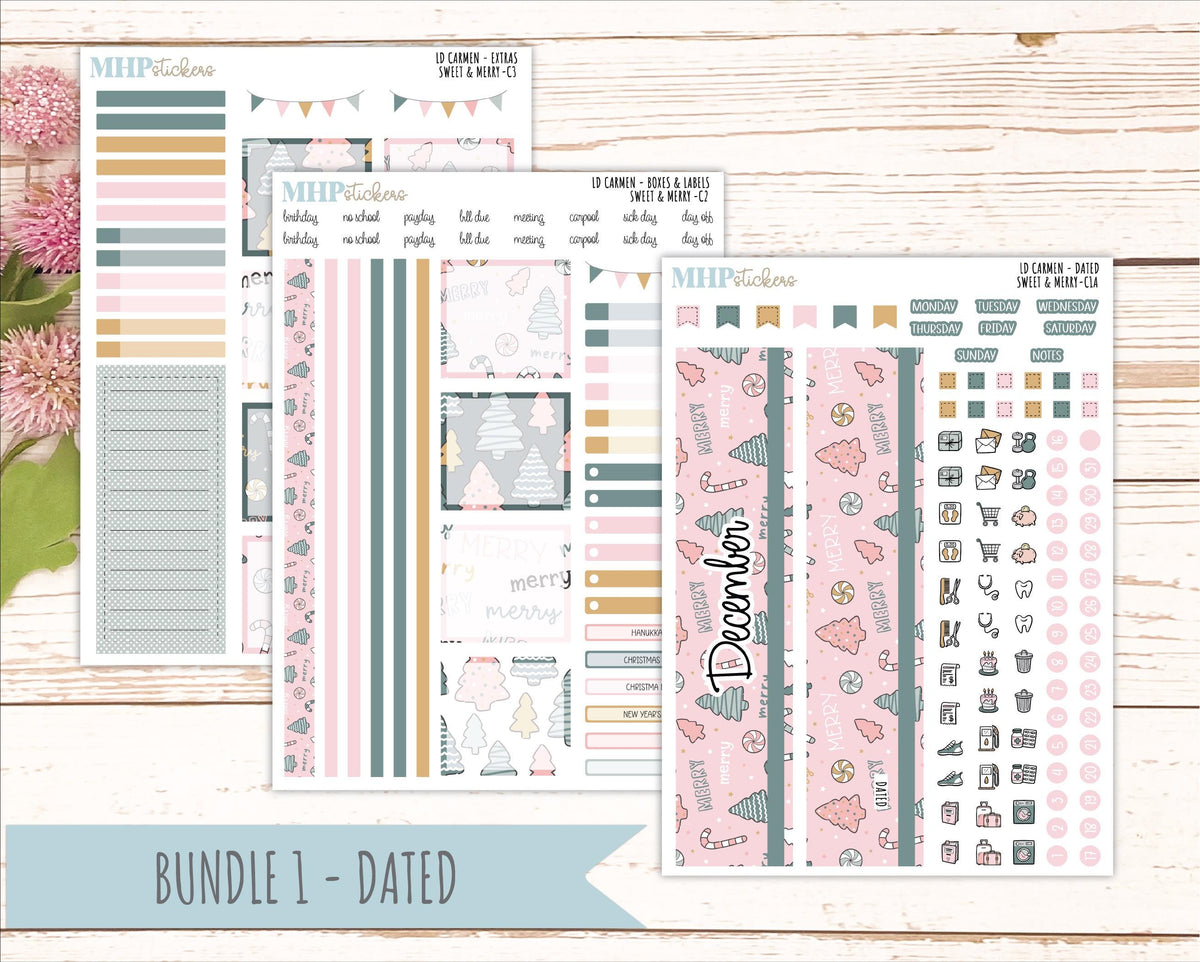 DECEMBER 2026 Stickers for The Carmen Laurel Denise Planner "Sweet & Merry" || C