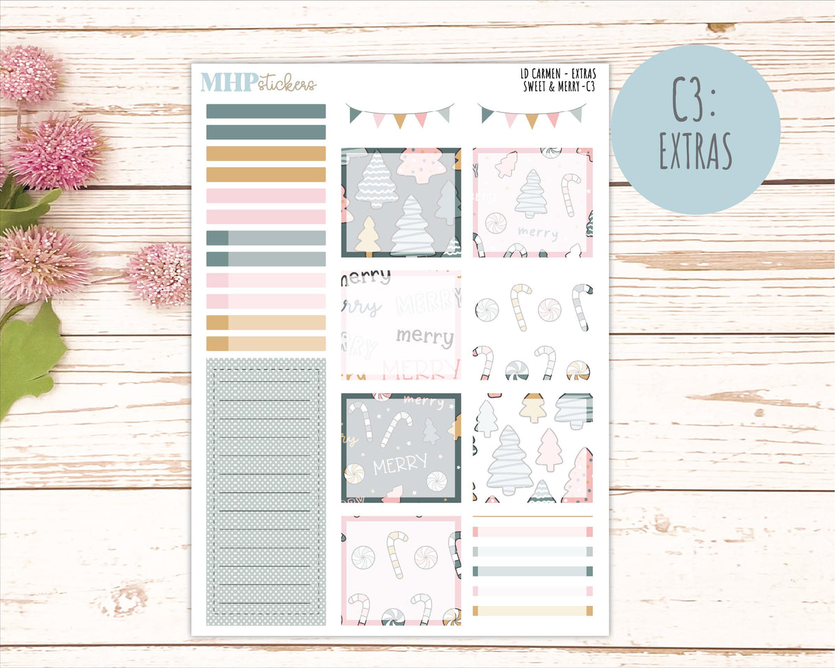 DECEMBER 2026 Stickers for The Carmen Laurel Denise Planner "Sweet & Merry" || C