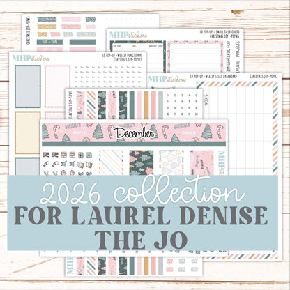 DECEMBER 2026 Stickers for The Jo, Laurel Denise Planner "Sweet & Merry" || POP