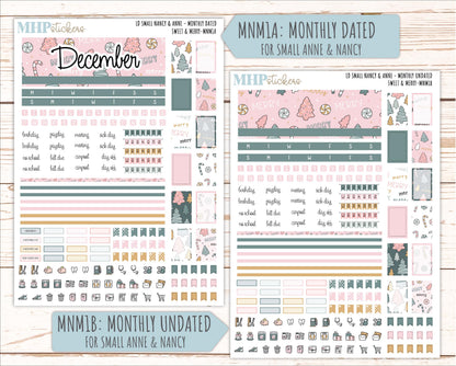 DECEMBER 2026 Stickers for Small Nancy & Anne Laurel Denise Planners "Sweet and Merry" || MN