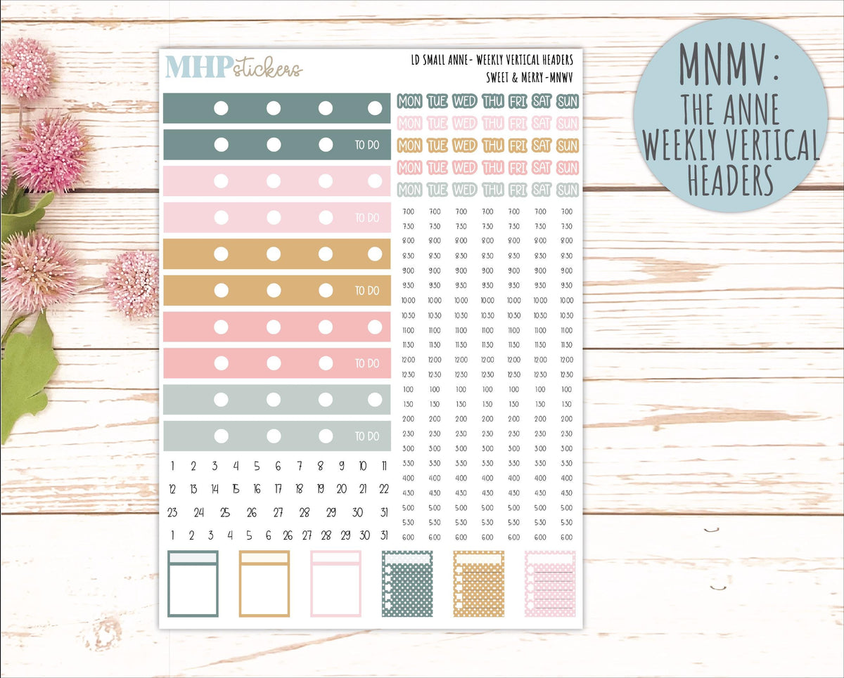 DECEMBER 2026 Stickers for Small Nancy & Anne Laurel Denise Planners "Sweet and Merry" || MN