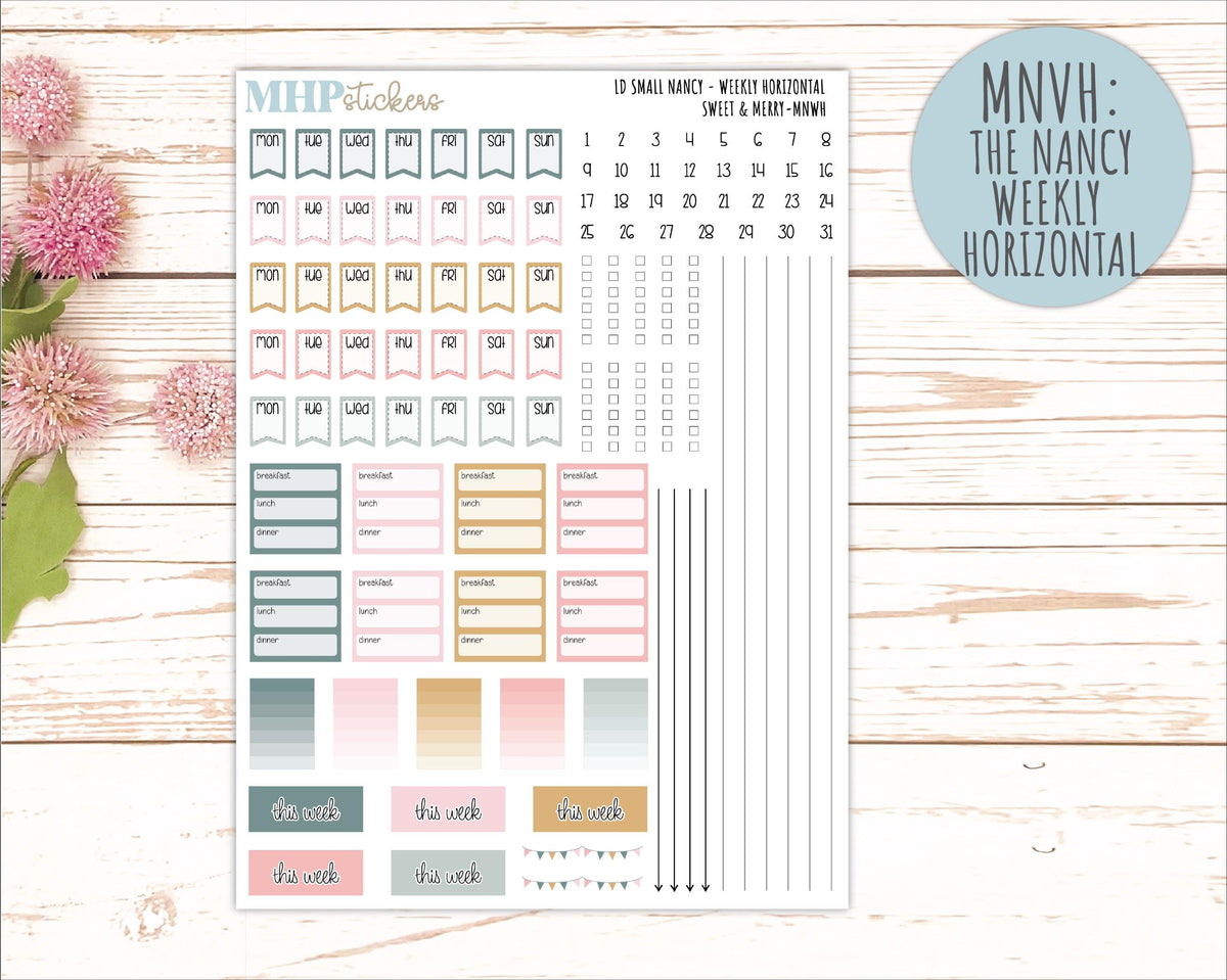 DECEMBER 2026 Stickers for Small Nancy & Anne Laurel Denise Planners "Sweet and Merry" || MN