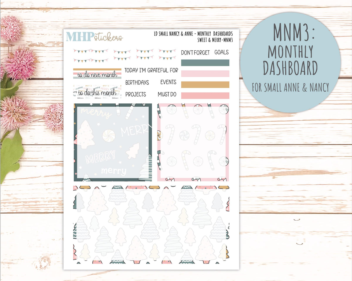 DECEMBER 2026 Stickers for Small Nancy & Anne Laurel Denise Planners "Sweet and Merry" || MN