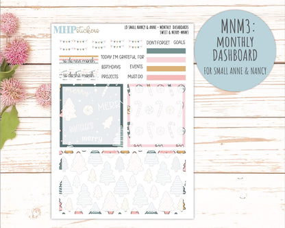 DECEMBER 2026 Stickers for Small Nancy & Anne Laurel Denise Planners "Sweet and Merry" || MN