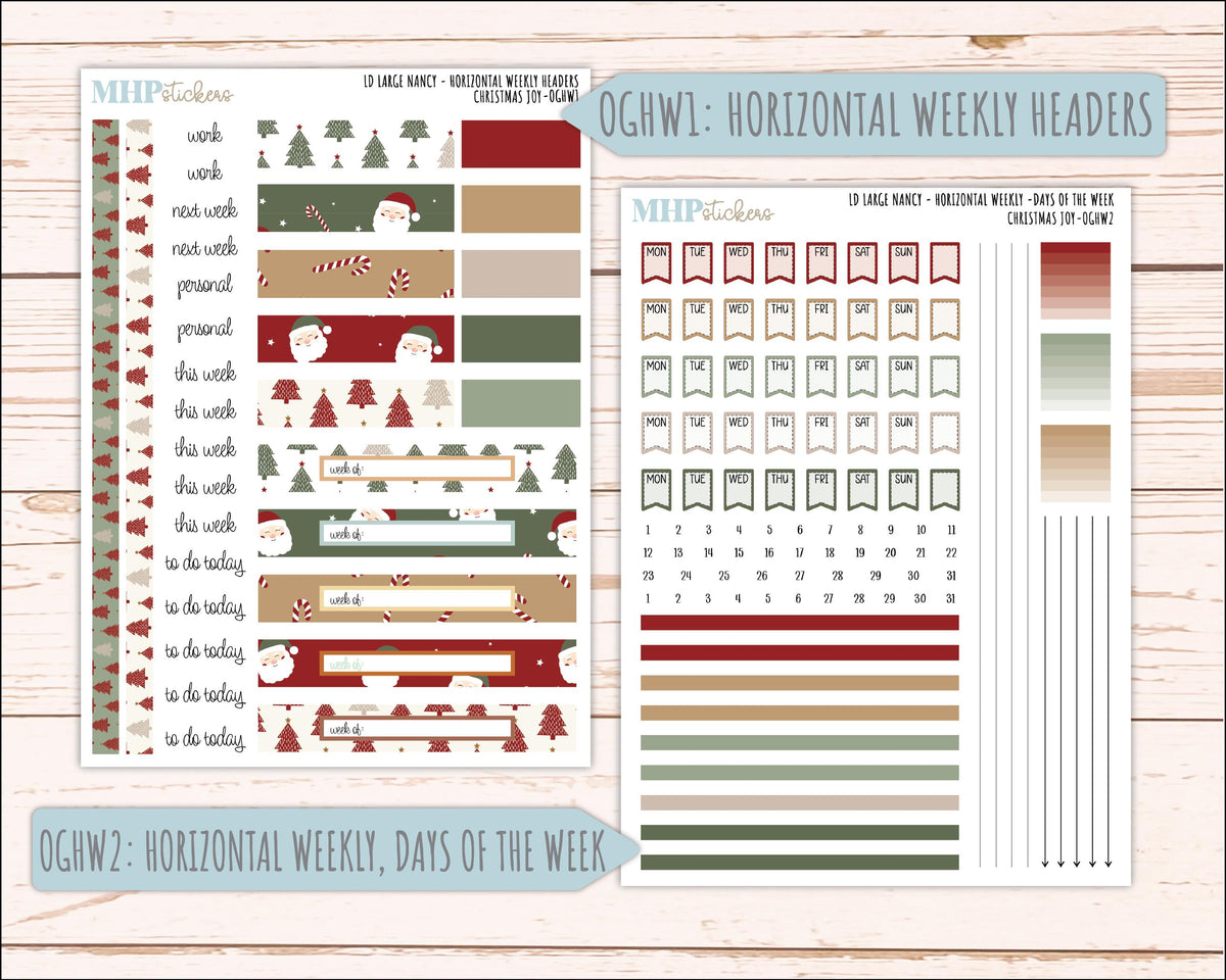 DECEMBER 2026 Stickers for Large Nancy, Anne, & Billie Planners. Laurel Denise Planners. "Christmas Joy" || OG