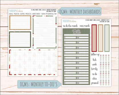 DECEMBER 2026 Stickers for Large Nancy, Anne, & Billie Planners. Laurel Denise Planners. "Christmas Joy" || OG