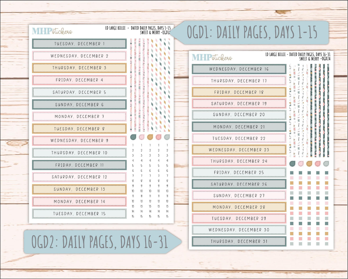 DECEMBER 2026 Stickers for Large Nancy, Anne, & Billie Planners. Laurel Denise Planners. "Sweet and Merry" || OG