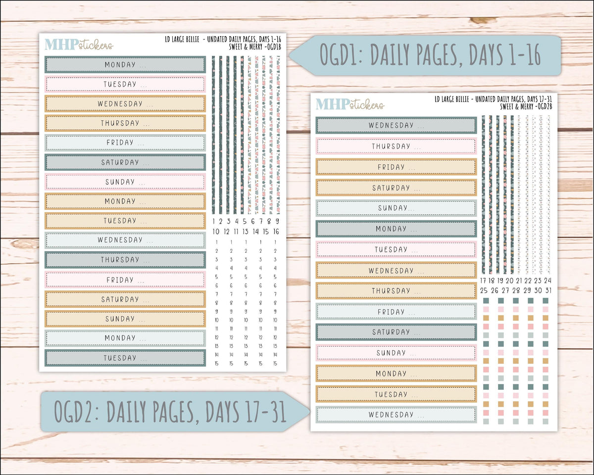 DECEMBER 2026 Stickers for Large Nancy, Anne, & Billie Planners. Laurel Denise Planners. "Sweet and Merry" || OG