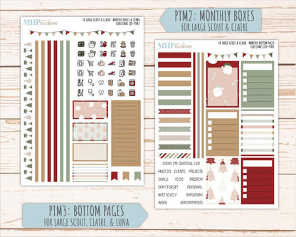 DECEMBER 2026 Stickers for the Large Scout, Large Claire, and Large Luna Laurel Denise Planners "Christmas Joy" || PT