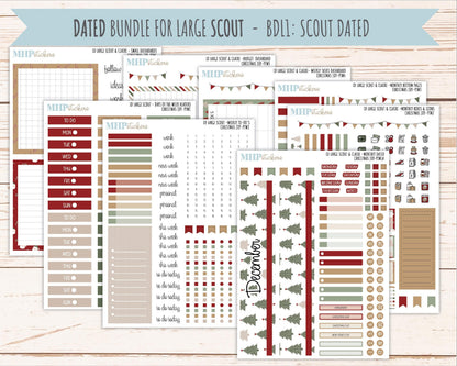DECEMBER 2026 Stickers for the Large Scout, Large Claire, and Large Luna Laurel Denise Planners "Christmas Joy" || PT