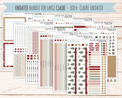 DECEMBER 2026 Stickers for the Large Scout, Large Claire, and Large Luna Laurel Denise Planners "Christmas Joy" || PT