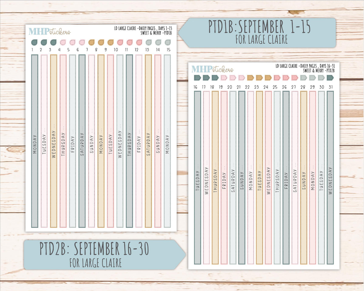 DECEMBER 2026 Stickers for the Large Scout, Large Claire, and Large Luna Laurel Denise Planners "Sweet & Merry" || PT
