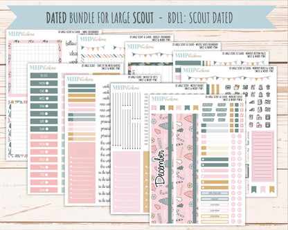 DECEMBER 2026 Stickers for the Large Scout, Large Claire, and Large Luna Laurel Denise Planners "Sweet & Merry" || PT