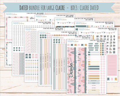 DECEMBER 2026 Stickers for the Large Scout, Large Claire, and Large Luna Laurel Denise Planners "Sweet & Merry" || PT