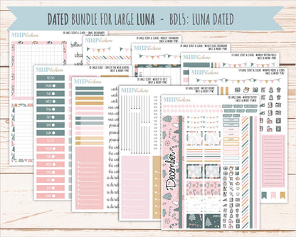 DECEMBER 2026 Stickers for the Large Scout, Large Claire, and Large Luna Laurel Denise Planners "Sweet & Merry" || PT