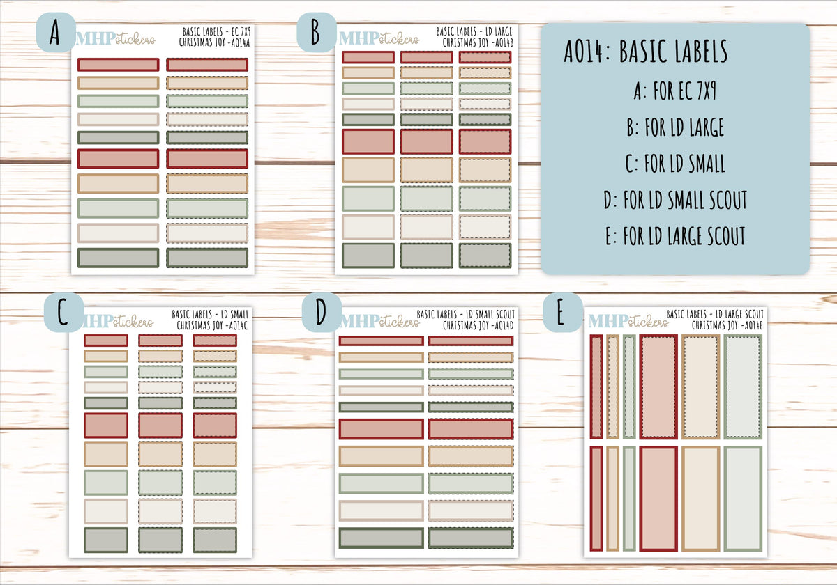 Basic Labels & Habit Trackers. Add-ons for Monthly Kits "Christmas Joy" || AOBL