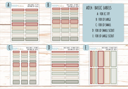 Basic Labels & Habit Trackers. Add-ons for Monthly Kits "Christmas Joy" || AOBL