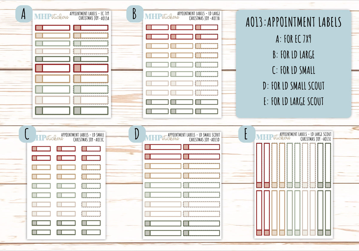 Basic Labels & Habit Trackers. Add-ons for Monthly Kits "Christmas Joy" || AOBL