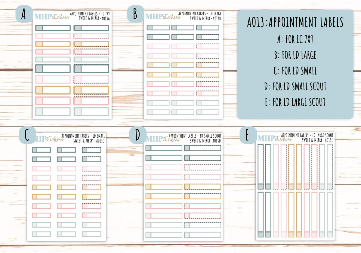 Basic Labels & Habit Trackers. Add-ons for Monthly Kits "Sweet and Merry" || AOBL