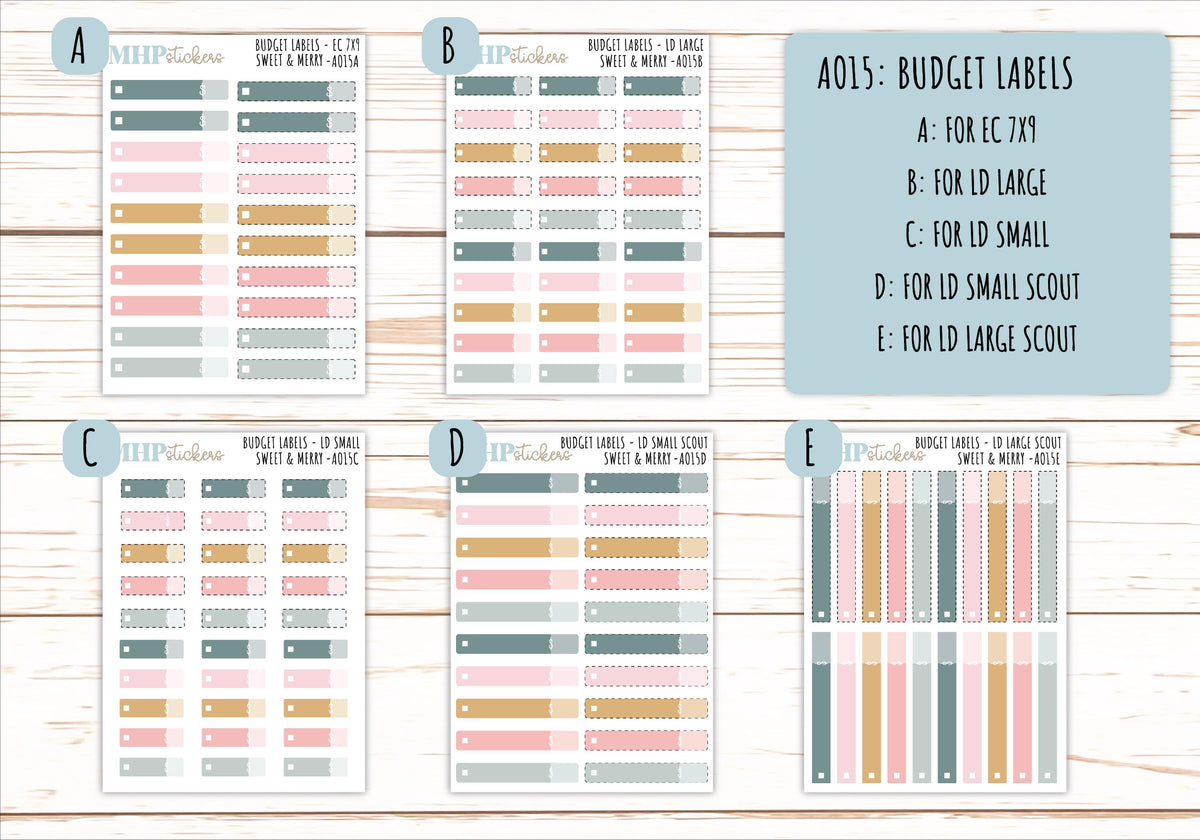 Basic Labels & Habit Trackers. Add-ons for Monthly Kits "Sweet and Merry" || AOBL